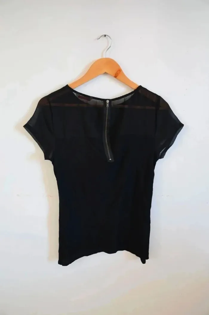 C36 blouse noir Camaïeu T2 - photo numéro 2