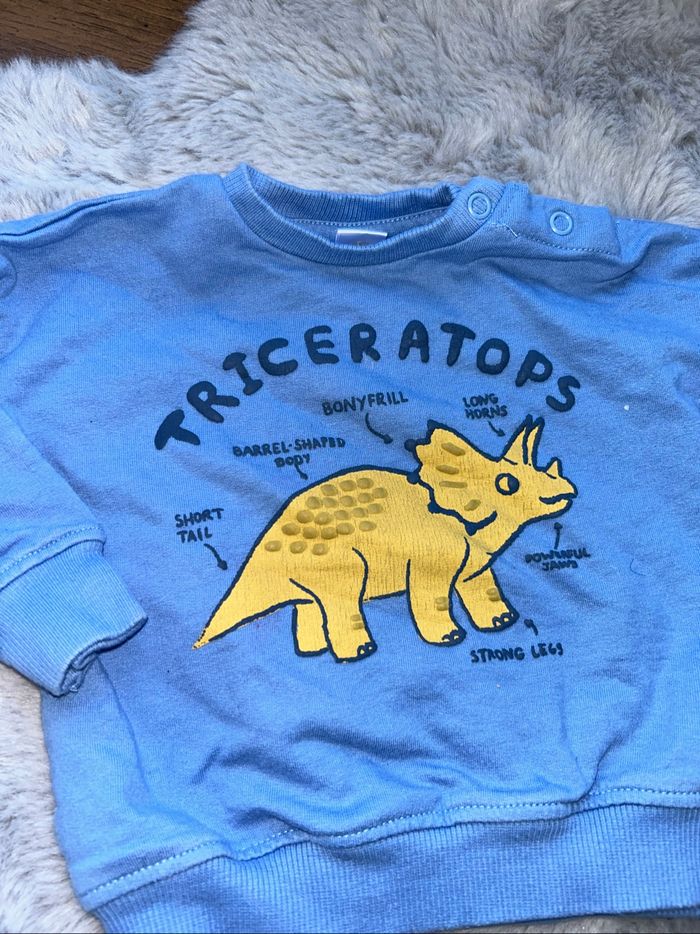 Pull bleu dinosaures - 6 mois - Tex Baby - photo numéro 2