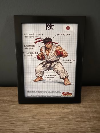 Cadre Street Fighter – Ryu | Illustration style croquis | Déco gaming