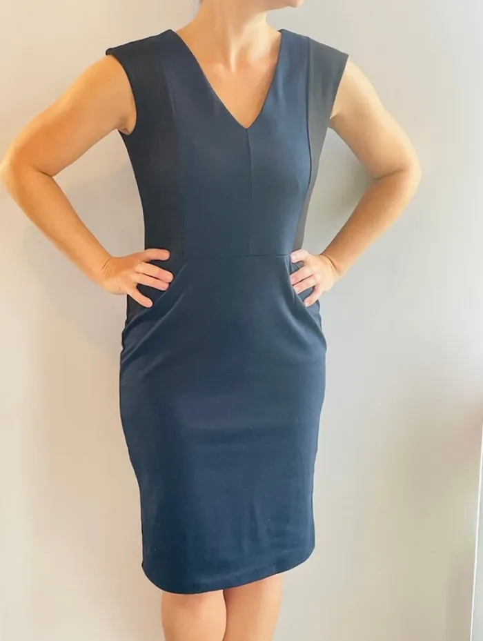 Robe mi saison chic bicolore