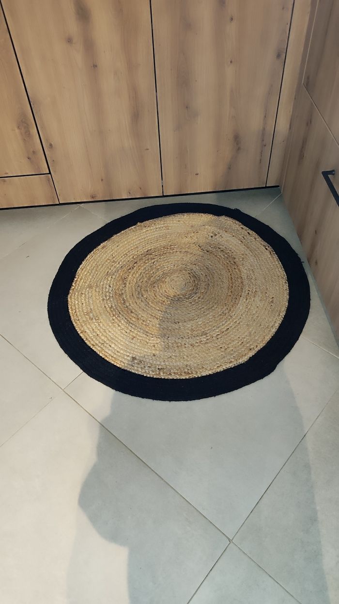 Tapis en jute noir Ø90