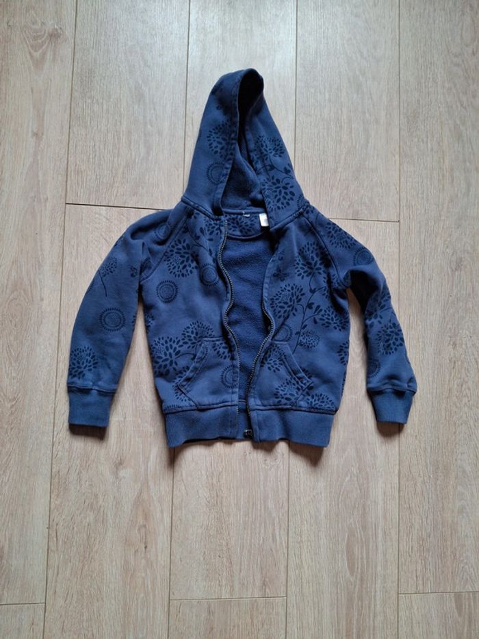 Gilet fleuri zippé à capuche