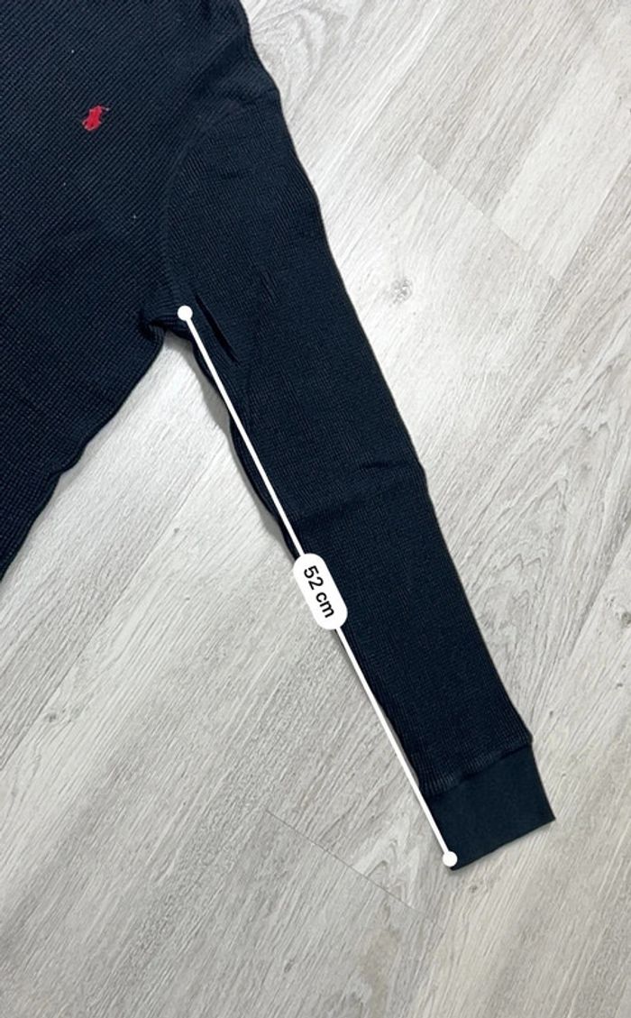 Pull nid-d’abeilles Ralph Lauren Noir avec logo brodé rouge Taille XXL - photo numéro 5