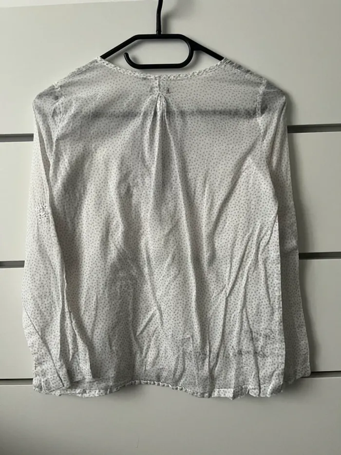 Blouse IKKS 10 ans blanche et grise - photo numéro 2