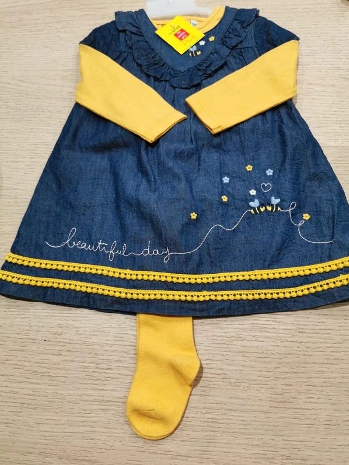 Robe neuve 1 an jaune et bleu - photo numéro 2