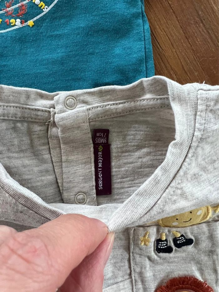 lot de 2 t-shirts manches courtes 9 mois Sergent Major - photo numéro 4