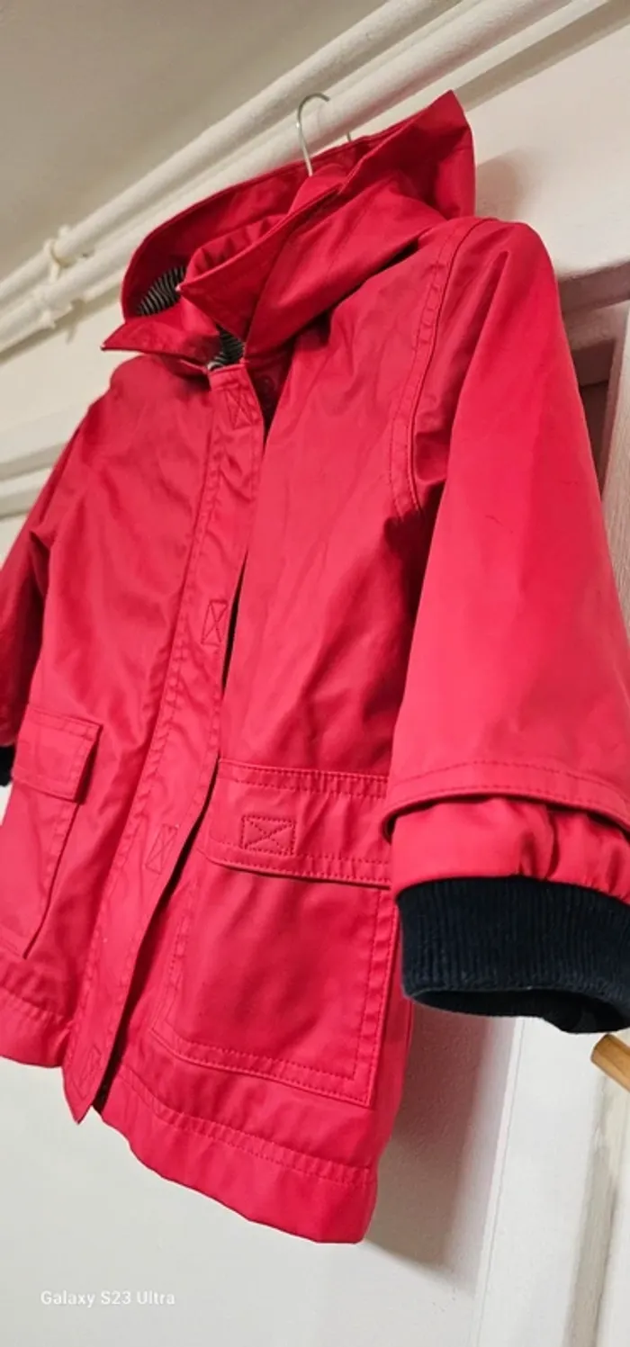 Imper Parka Trench Ciré Déperlant Petit Bateau Taille 18 mois