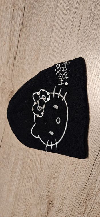 Bonnet noir et argente Hello Kitty, nickel