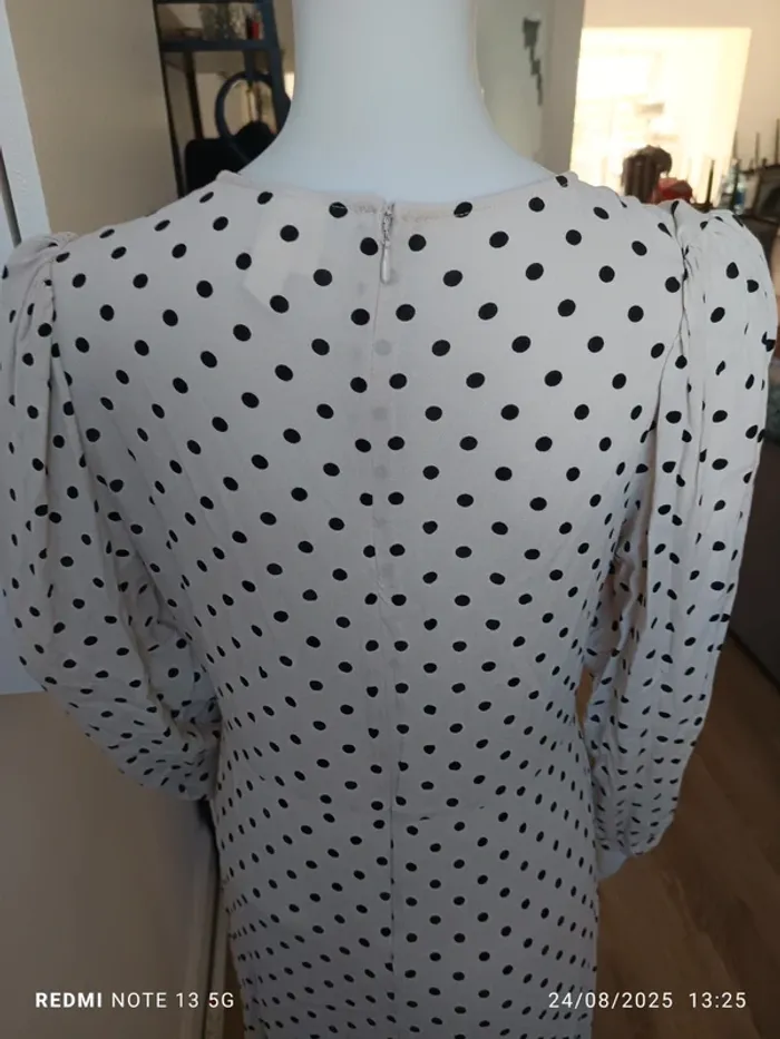 Magnifique robe h&M beige et noir taille L neuve - photo numéro 6