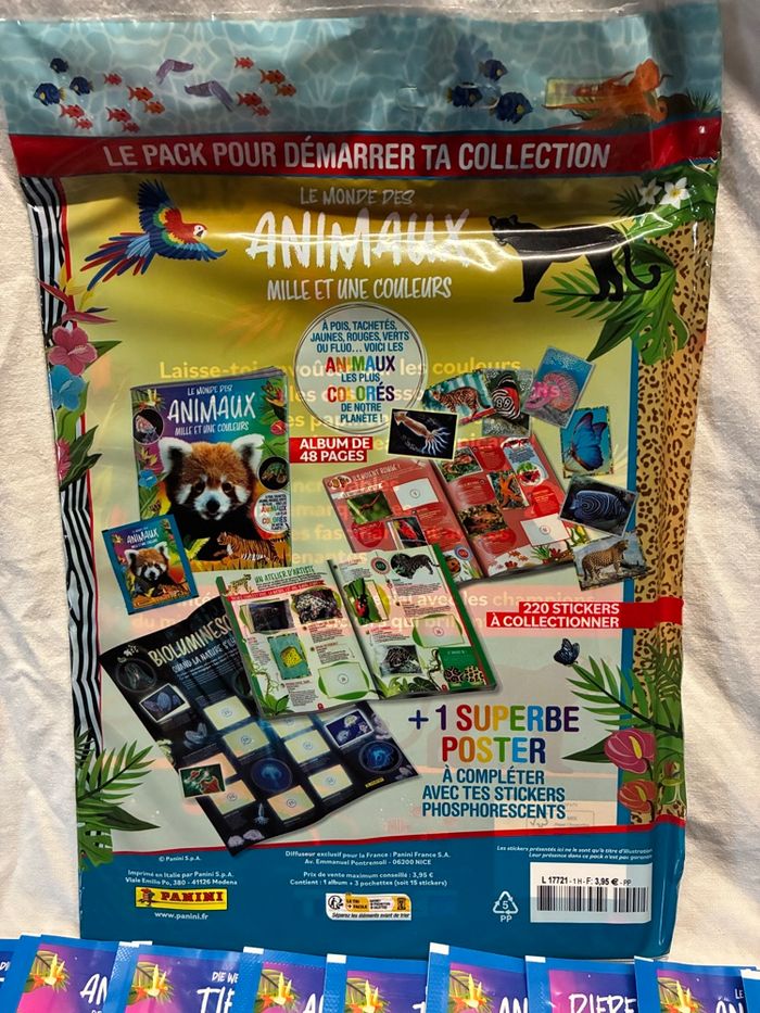 Kit panini Sachets de stickers Le Monde Des Animaux mille et une couleurs - photo numéro 3