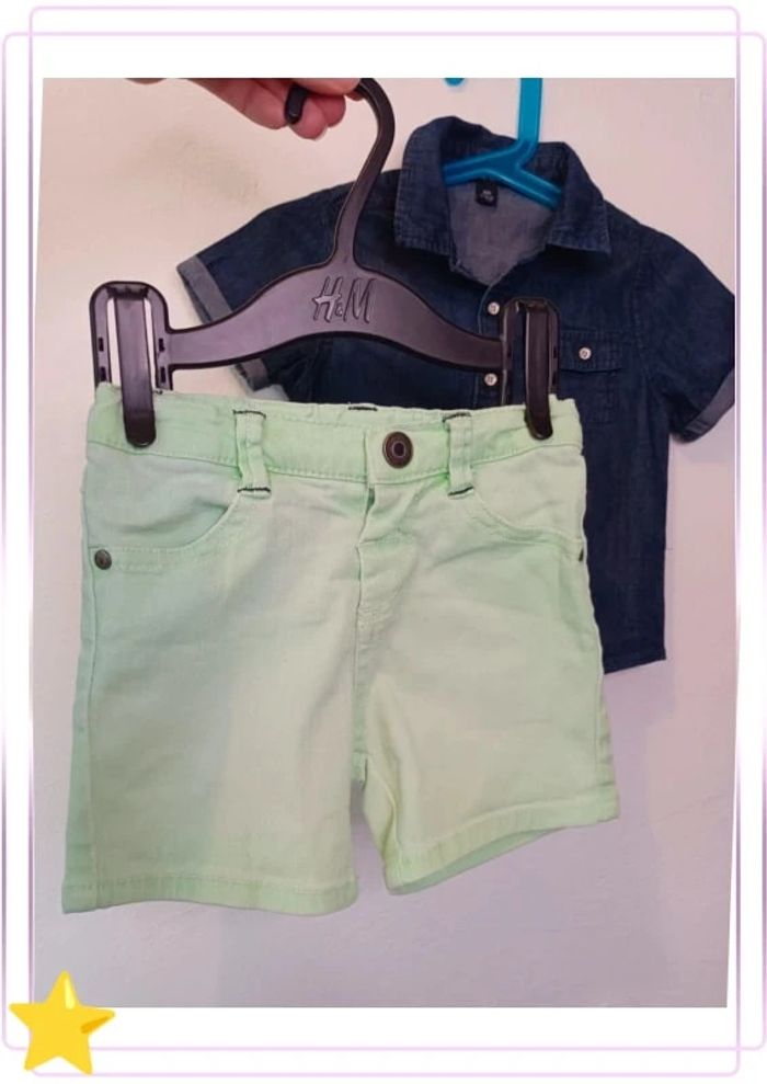 Tenue été short Z chemise jean Kiabi 18 mois - photo numéro 5