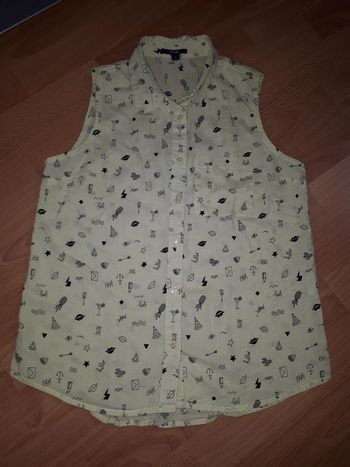 Chemisier blouse sans manches T S (16 ans)