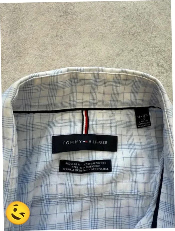 Chemise Tommy Hilfiger manche courte Taille L bleu Homme Men CHE89 - photo numéro 2
