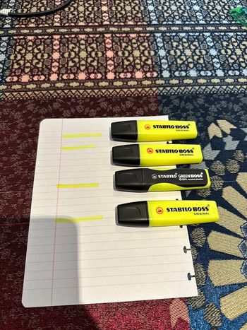 Lot de 4 fluos Stabilo jaunes