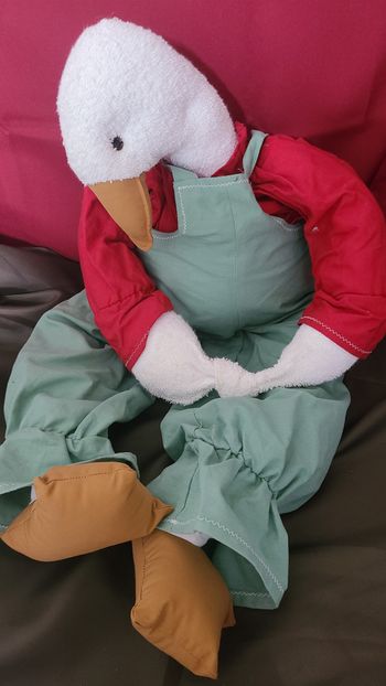 poupée peluche chiffon oie