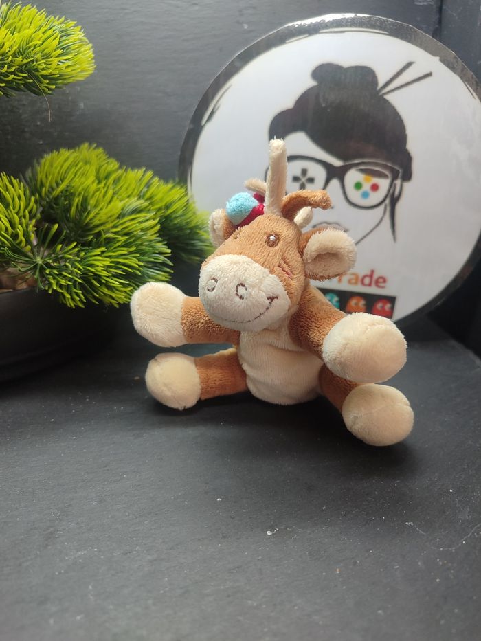 Peluche plat jument kaya beige indien noukie's carré pinto Marron cheval Tâches