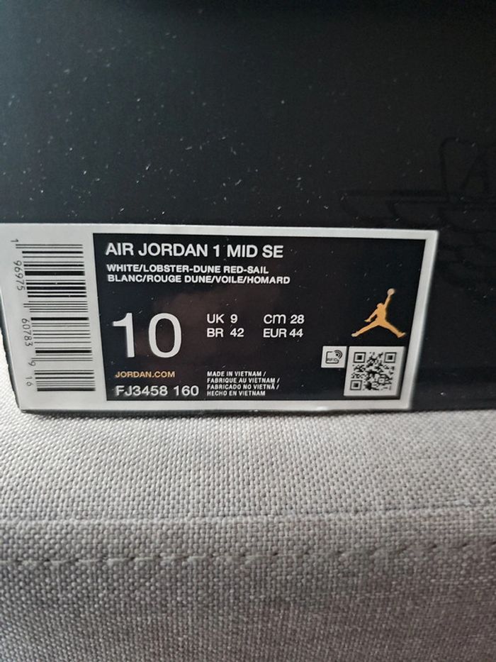 🔥Nike Air Jordan 1 Mid Dune Red T.44🏀 - photo numéro 9