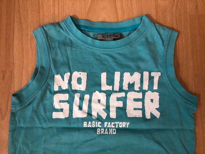 Joli débardeur bleu turquoise Tape à l’œil T. 4 ans/102 cm garçon TBE - photo numéro 3