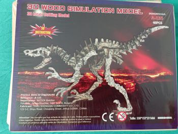 Deinonychus - Puzzle Bois 3D dinosaure