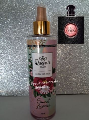Brume corporelle/capillaire Prady Sweet Licorice inspiré de Black Opium
