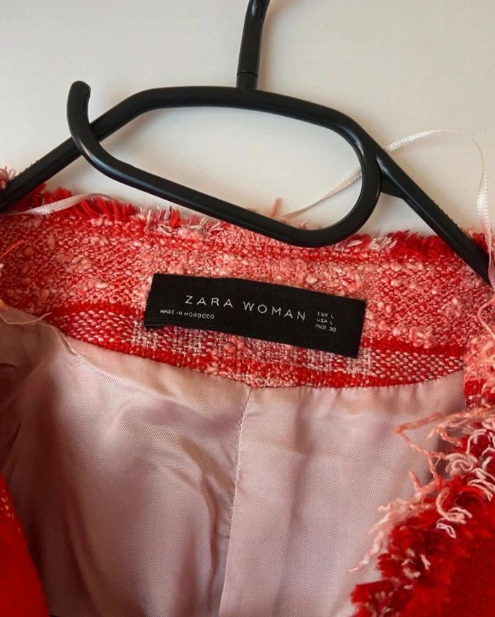 🌼 Veste femme taille L , Zara (Rouge/blanc) 🌼 - photo numéro 5