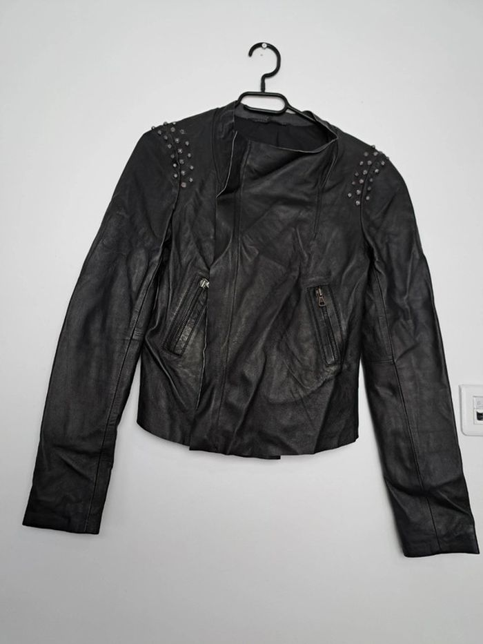 Zara noir veste moto femme 34