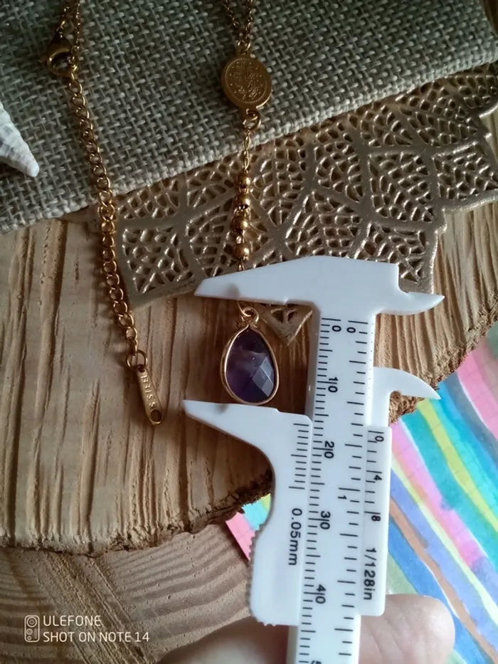 Collier sainte Vierge pierre d'améthyste 💜 - photo numéro 3