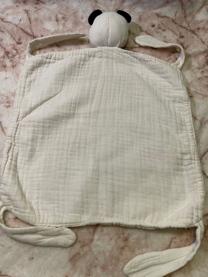 Doudou plat panda blanc et noir lange Vertbaudet - photo numéro 2