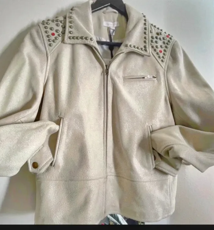 Magnifique Perfecto écru, en cuir d’agneau, taille 40, Neuf - Hoss Intropia