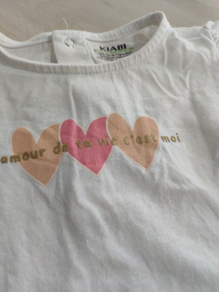 T shirt Kiabi l'amour de ta vie c'est moi coeur 24 mois 2 ans - photo numéro 2