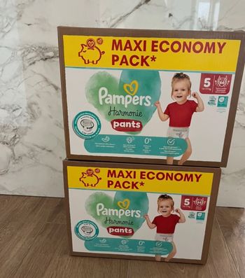 2 cartons de couches Pampers harmonie pants taille 5
