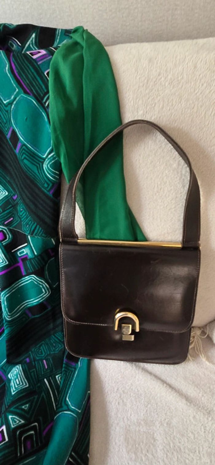 Petit Sac Vintage en Cuir Box-Calf années 1960-1970 - photo numéro 8