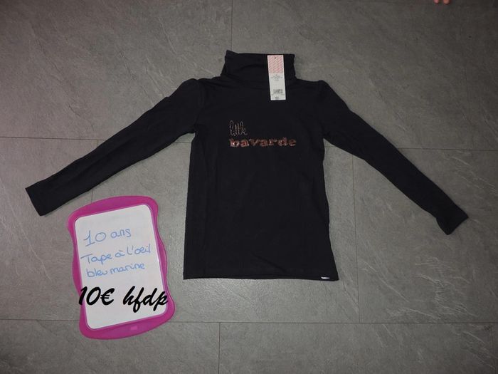 sous pull tape à l'oeil bleu marine taille 10 ans