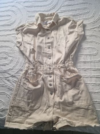 Combishort en jeans beige Zara XS