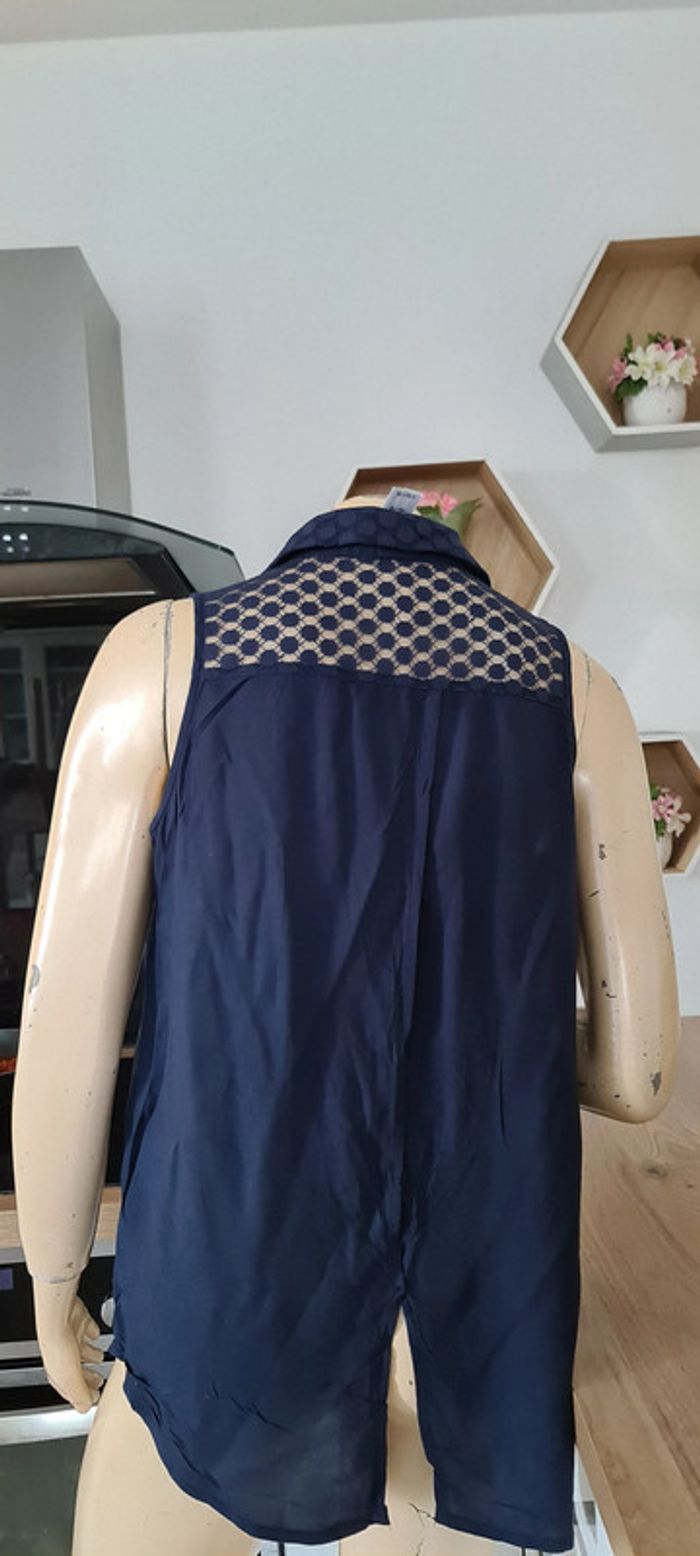 tres jolie chemisier bleu taille 36 c&a - photo numéro 4