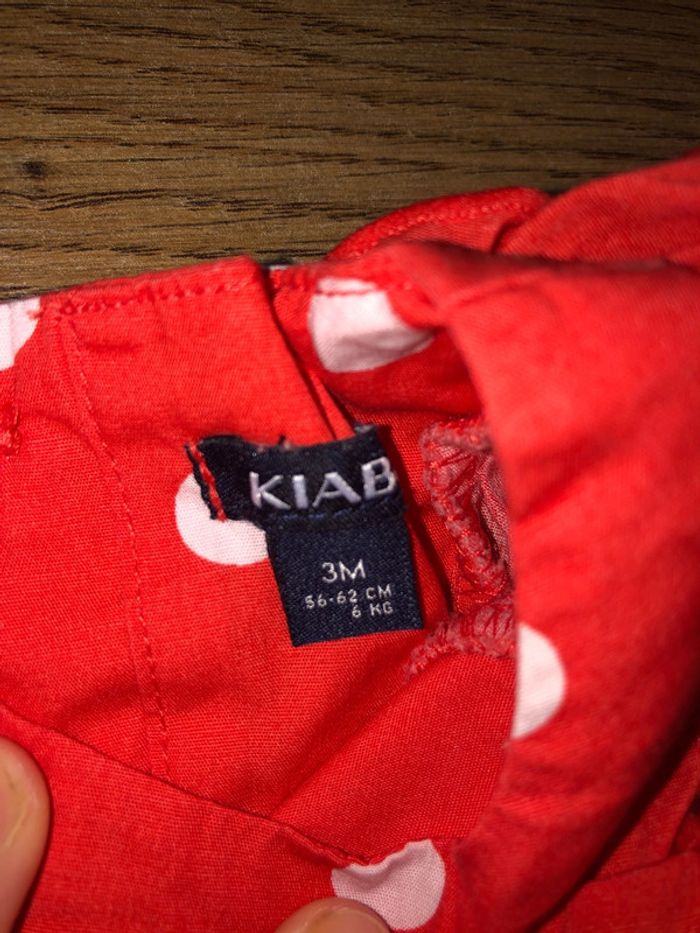 Robe fille rouge à pois 🌺 kiabi taille 3 mois très bon état - photo numéro 3