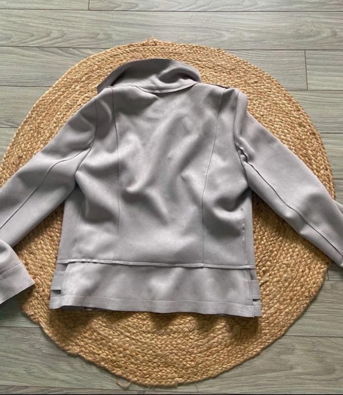 🩶 Veste blouson femme en suédine grise Taille L 🩶 - photo numéro 5