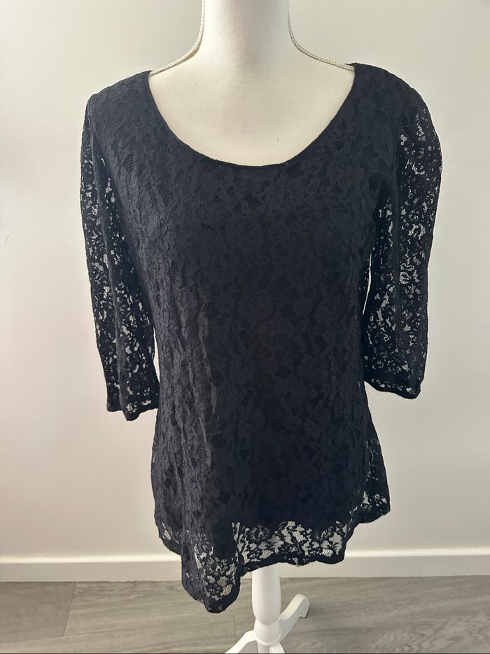 Blouse en dentelle noire Damart T42/44 XL/XXL
