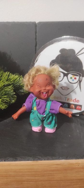 Vintage 70's Winking Moody Boy Doll poupée ancien 12 cm Rire Sourire Salopette