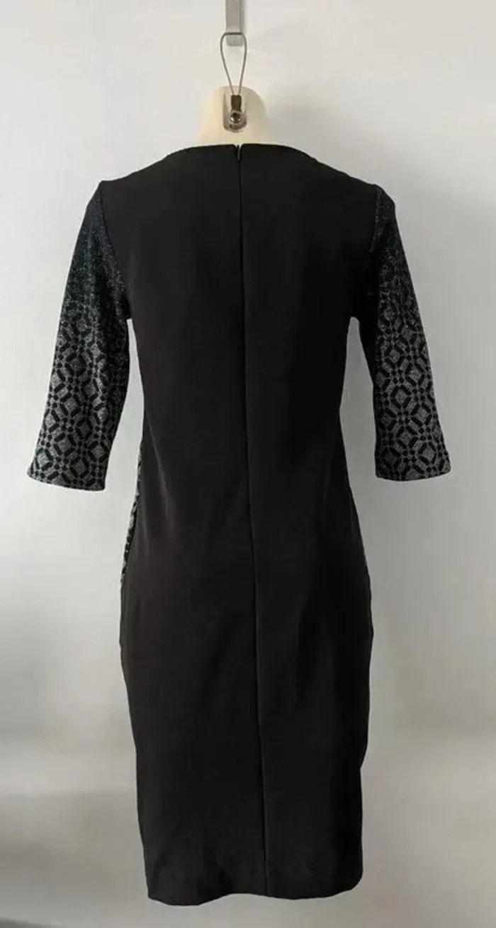 Robe noire et grise manches 3/4 - Ninati - taille 36 - photo numéro 3