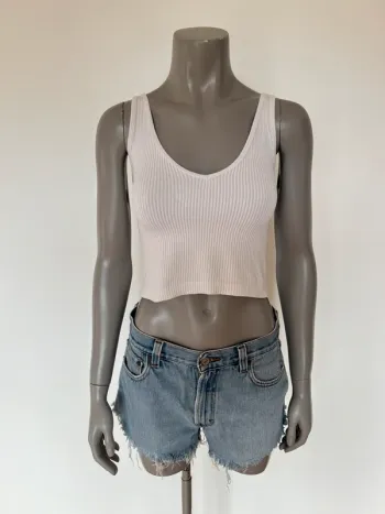 Débardeur crop top blanc Free People stretch – Taille XS/S