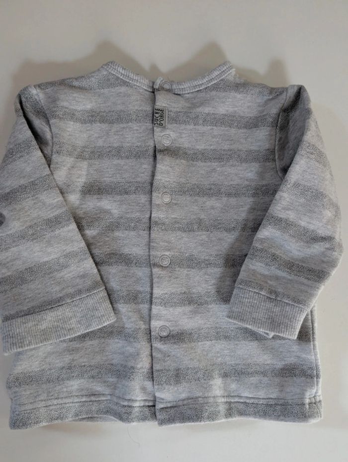 Gilet sweat coton gratté Sucre d'orge 12 mois 74 cm ourson - photo numéro 4