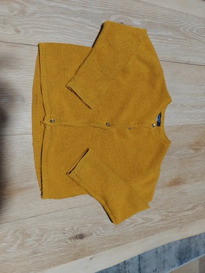 Gilet moutarde brillant Okaïdi