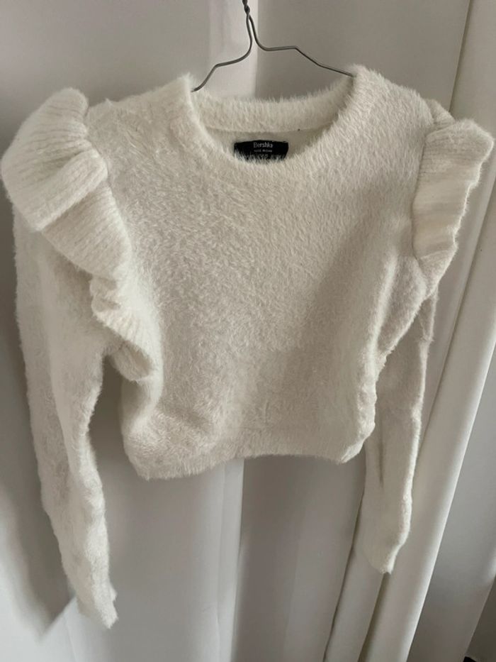 Pull court blanc