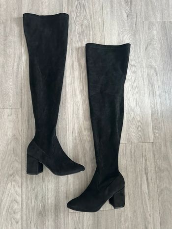 Cuissardes hautes à talons en velours noir T39