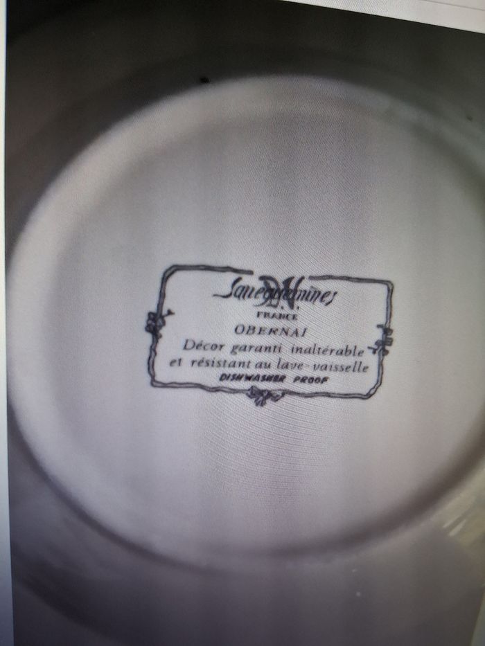 Lot de 2 assiettes creuses " sarreguemines " - photo numéro 3