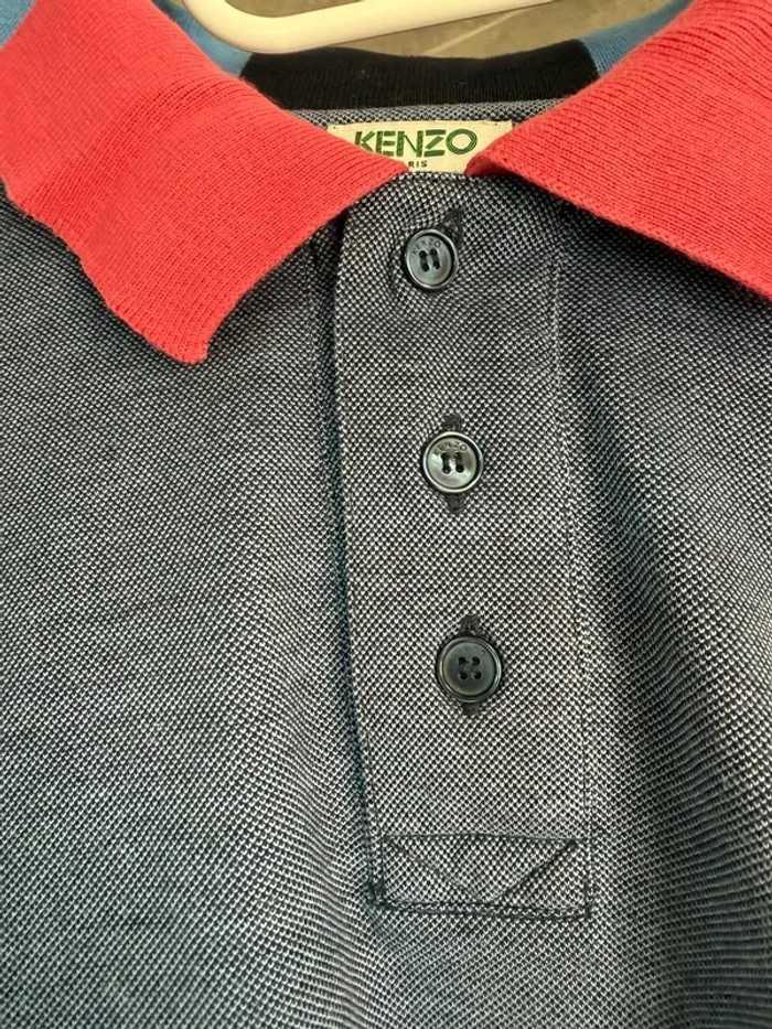 Polo Kenzo Paris bleu avec col contrasté – Taille S - photo numéro 4