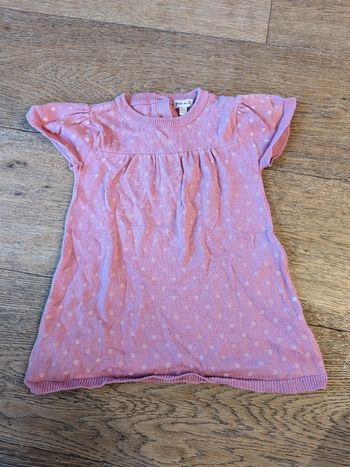 Robe pull rose à pois grain de blé 13 mois