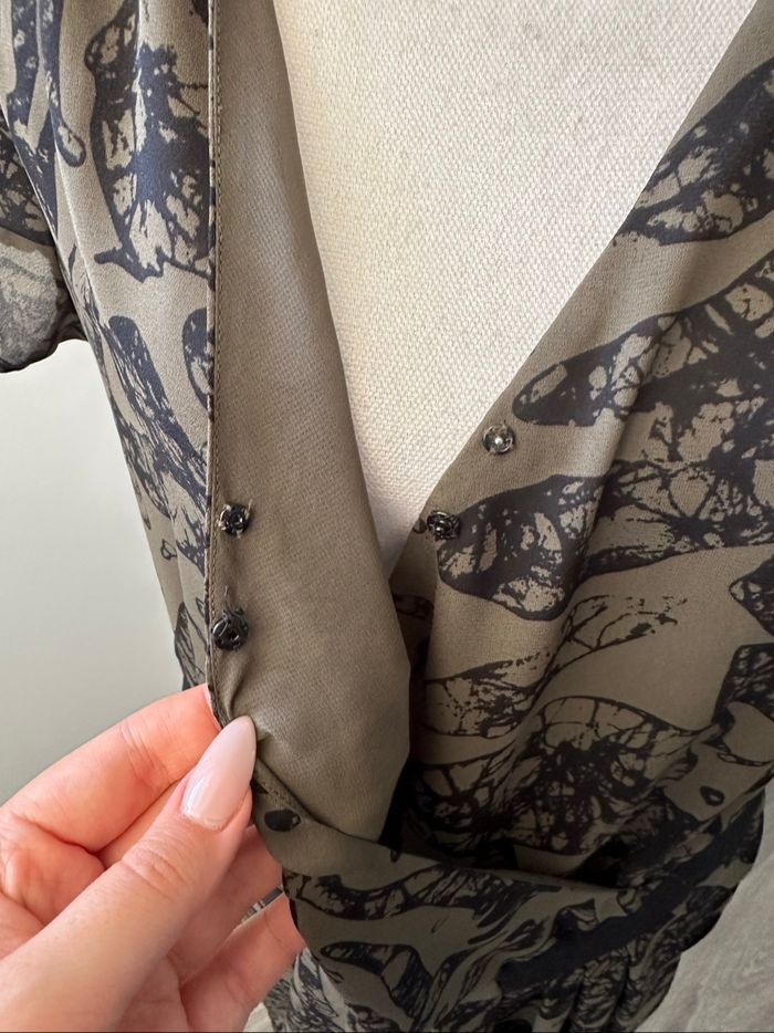 Robe bariolée kaki et noir Elora T40 L - photo numéro 8