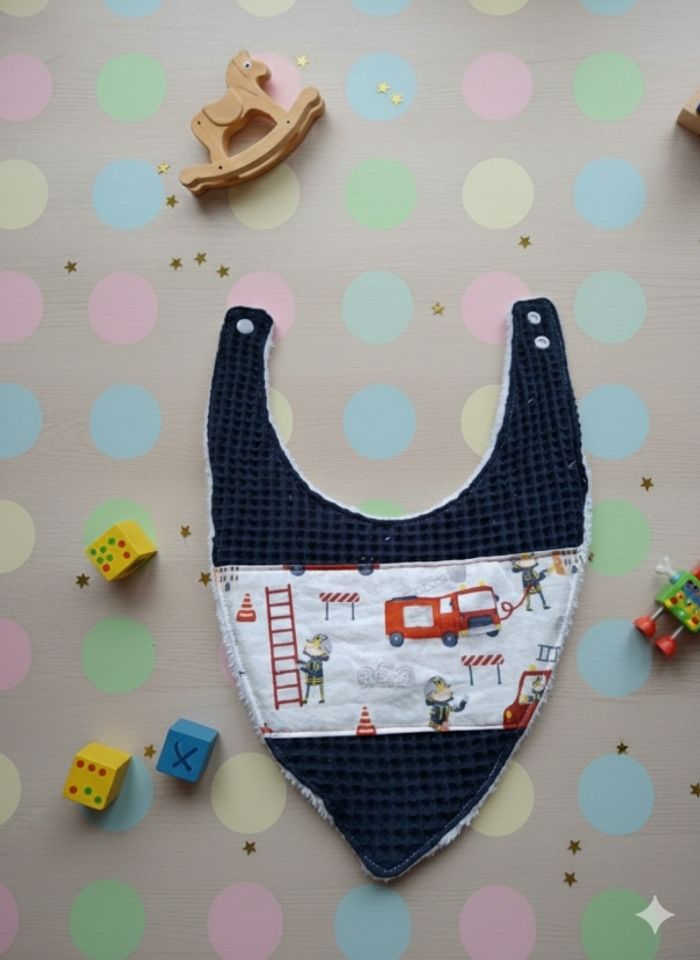 Lot de 3 bavoirs bandana 18 mois à 36 mois Création fait main artisanale - photo numéro 7